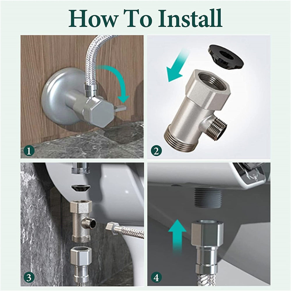 Toilet & Bidet Accessories: Bidet Toilet Seat Dual Nozzles Self-Cleaning Wash Hot Cold Mixer Water Sprayer