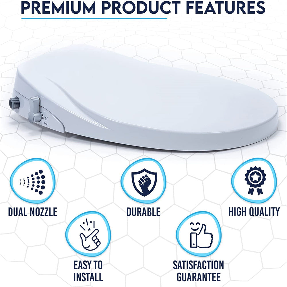 Toilet & Bidet Accessories: Non Electric Bidet Toilet Seat O Cover Bathroom Dual Nozzle Spray Water Wash