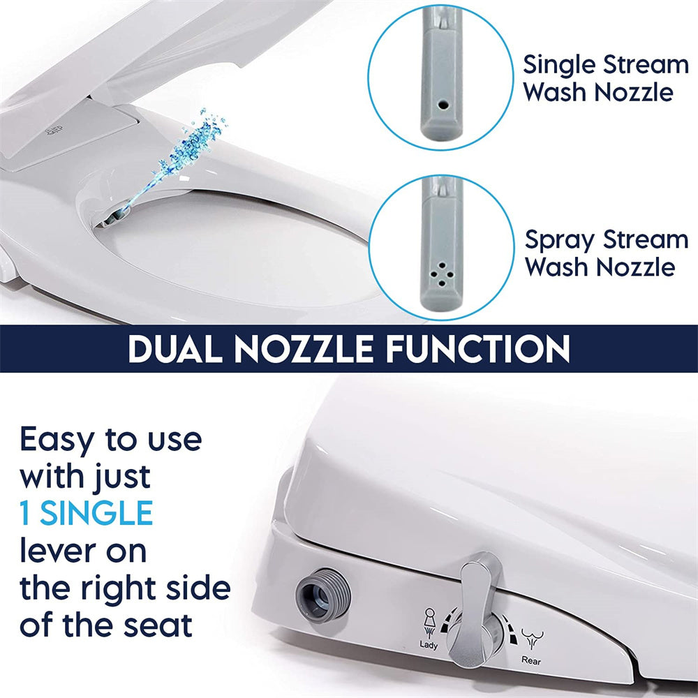 Toilet & Bidet Accessories: Non Electric Bidet Toilet Seat O Cover Bathroom Dual Nozzle Spray Water Wash