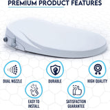 Toilet & Bidet Accessories: Non Electric Bidet Toilet Seat D Cover Bathroom Dual Nozzle Spray Water Wash
