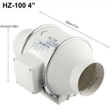 Exhaust Fans: 4'' Extractor Fan Duct Hydroponic Inline Exhaust Vent Industrial