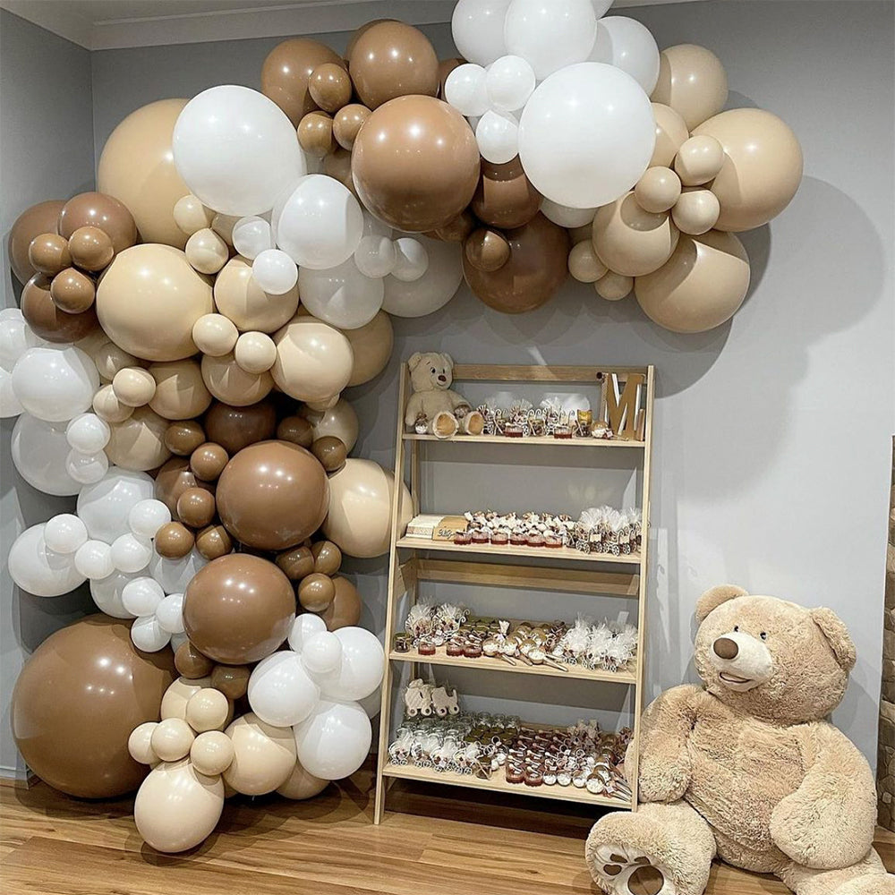 Other Wedding Decorations: 122X Coffee Balloon Arch Garland Kit Set Baby Shower Wedding Birthday Party Decor