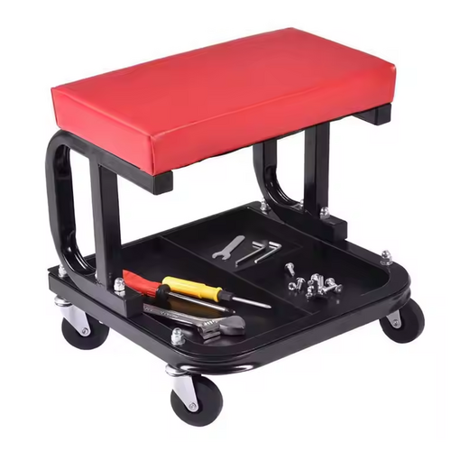 Automotive Repair & Speciality Tools: Padded Rolling Creeper Garage Mechanics Roller Seat Stool Chair with Tool Tray