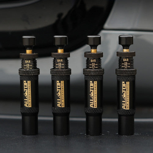 Fuel & Exhaust: Adjustable Auto-Stop Tire Deflator Valve Kit 10-30 PSI 4PCS Screw-on for Offroad