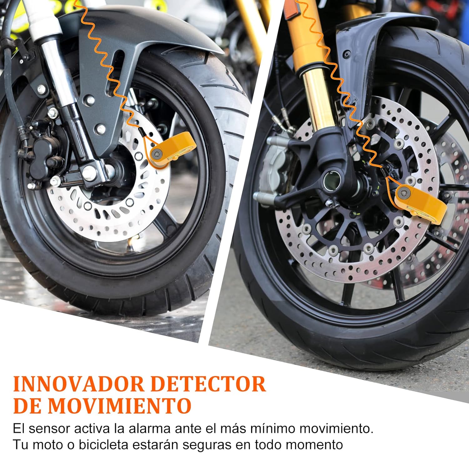 Bicycle Parts: Motorcycle Alarm Disc Lock Motor Bike Brake Security Electric Rotor Bike Lock RED
