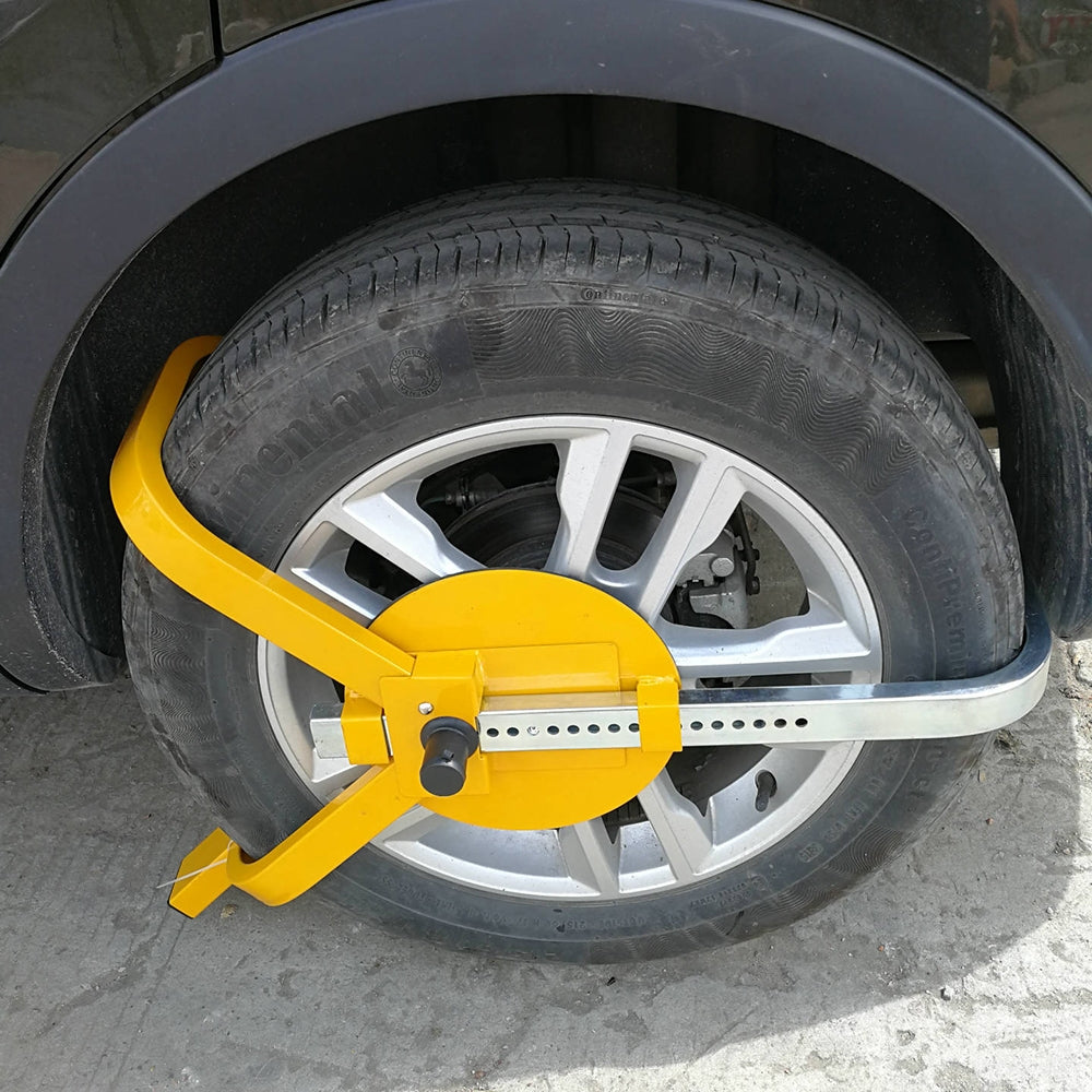 Camp Safety Equipment: Heavy Duty Wheel Defender Lock Clamp Tyre Lock 13" 14" 15" Car Caravan Trailer