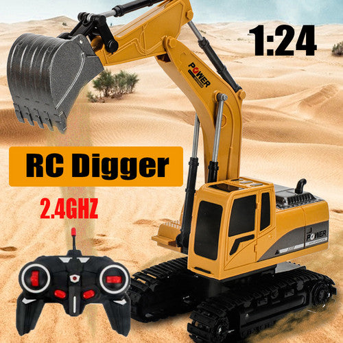 Activity Toys: 1:24 RC Digger Remote Control Excavator Construction Truck Vehicle RC Toys 6CH