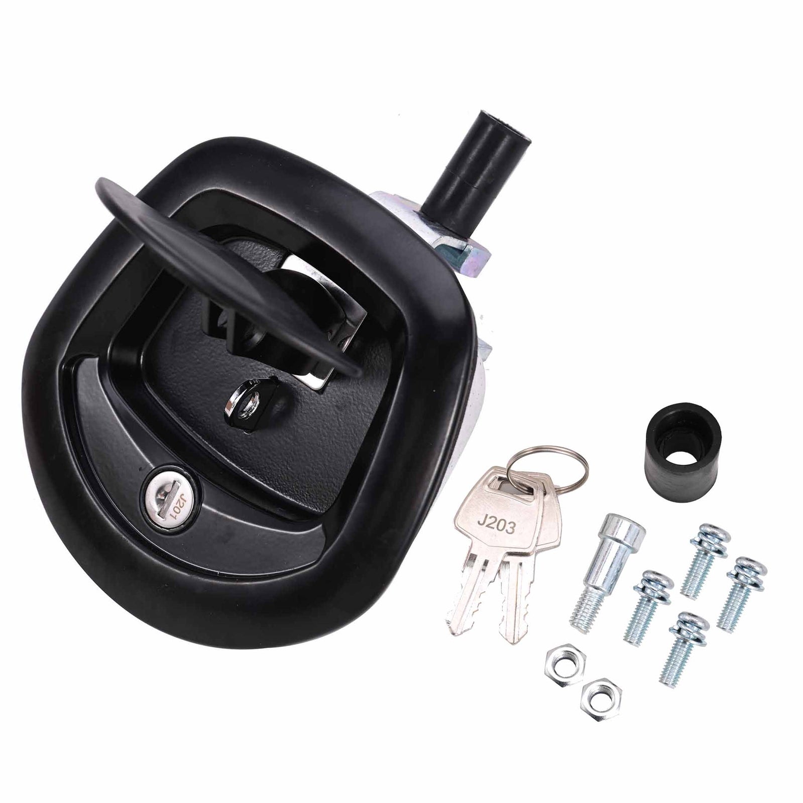 Automotive Parts: Black Power Operated Central Locking Handle Whale Tail Lock Recessed Folding 12V