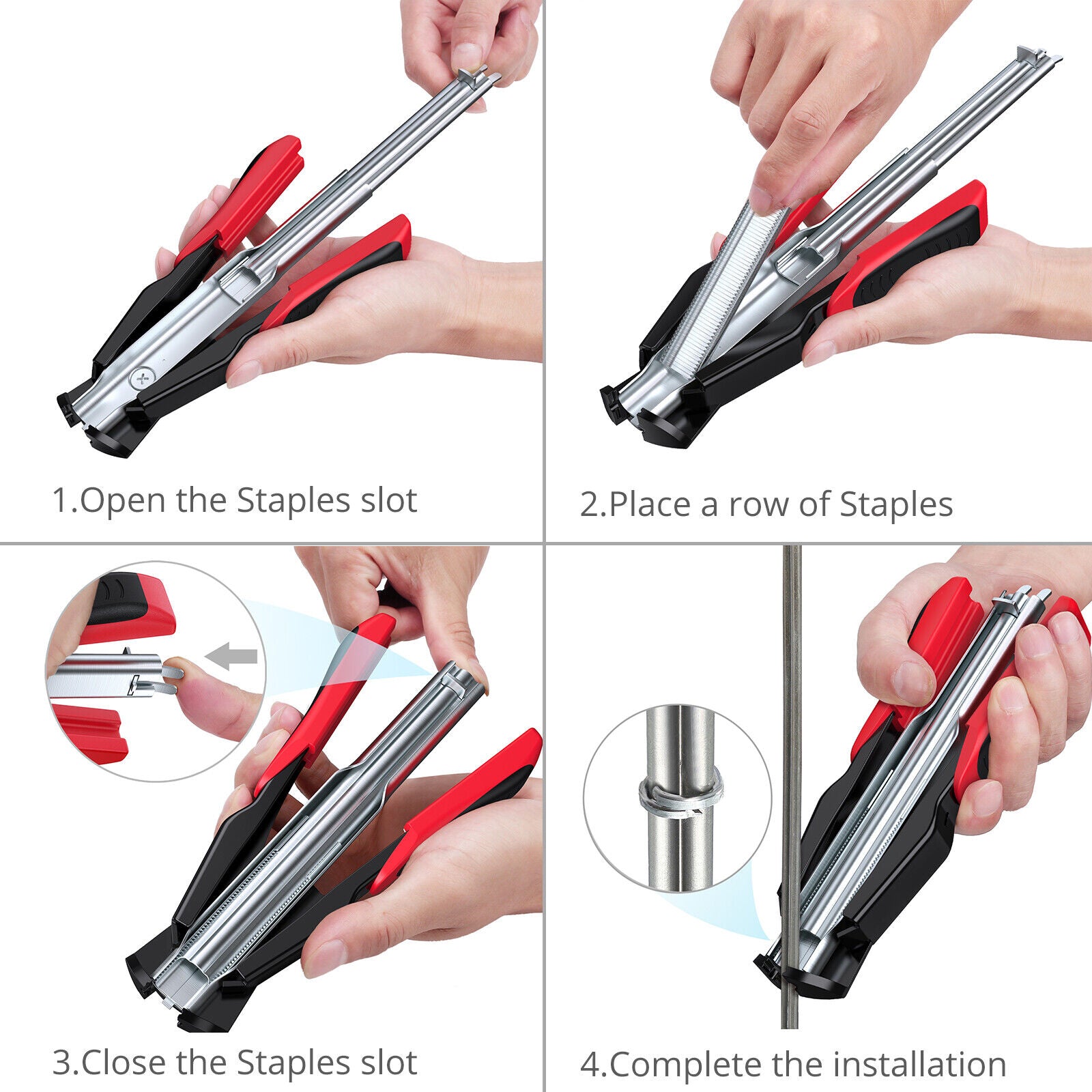 Coop & Hutch Accessories: Hog Ring Gun C Clip Auto Feed Nailer Pliers+2500pcs Galvanised Steel Hogring Set