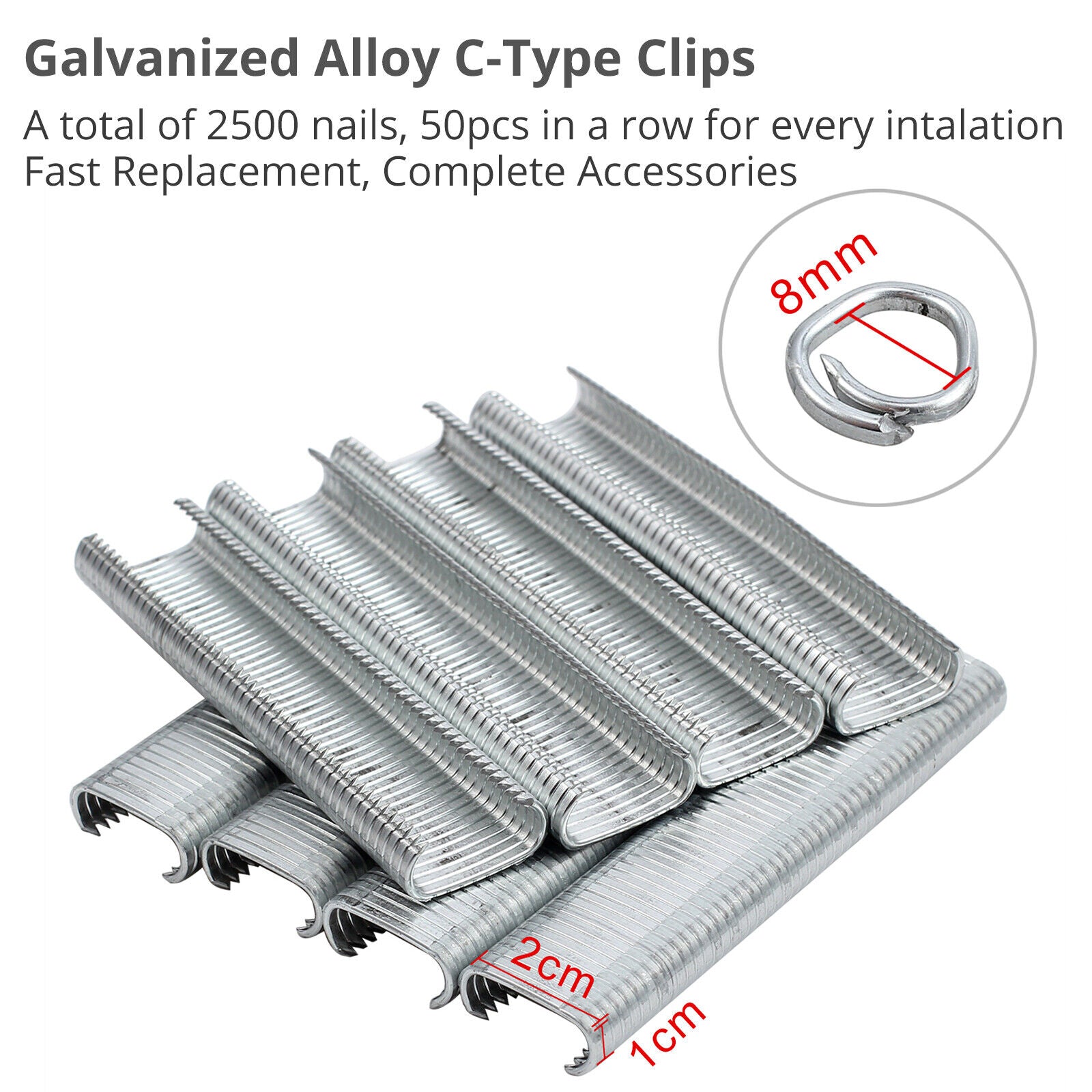 Coop & Hutch Accessories: Hog Ring Gun C Clip Auto Feed Nailer Pliers+2500pcs Galvanised Steel Hogring Set