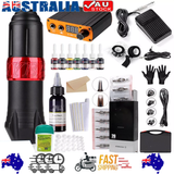 92PCS Upgrade Complete Tattoo Kit rotary tattoo pen 8Inks 40Needle Practice Skin