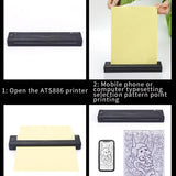 Tattoo Suppliers: Wireless Tattoo Transfer Printer Portable Machine Clear Transfer Stencil Printer Black