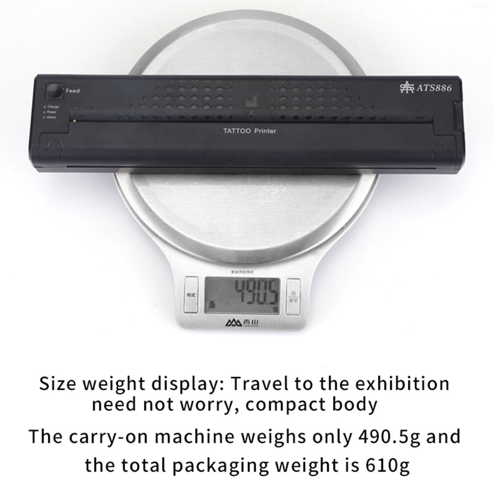 Tattoo Suppliers: Wireless Tattoo Transfer Printer Portable Machine Clear Transfer Stencil Printer Black