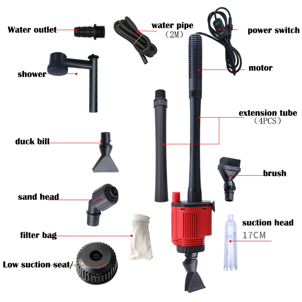 Aquarium Cleaning Supplies: Aquarium Electric Siphon Pump Vacuum Cleaner Fish Tank Clean Water Change Gravel