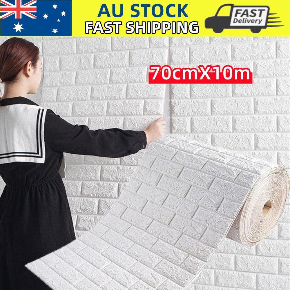 3D Wall Art: 70CMx10M 3D Wall Paper Panel Foam Brick Self Adhesive Waterproof Wallpaper Sticker