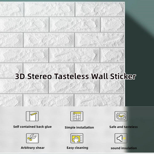 3D Wall Art: 70CMx10M 3D Wall Paper Panel Foam Brick Self Adhesive Waterproof Wallpaper Sticker