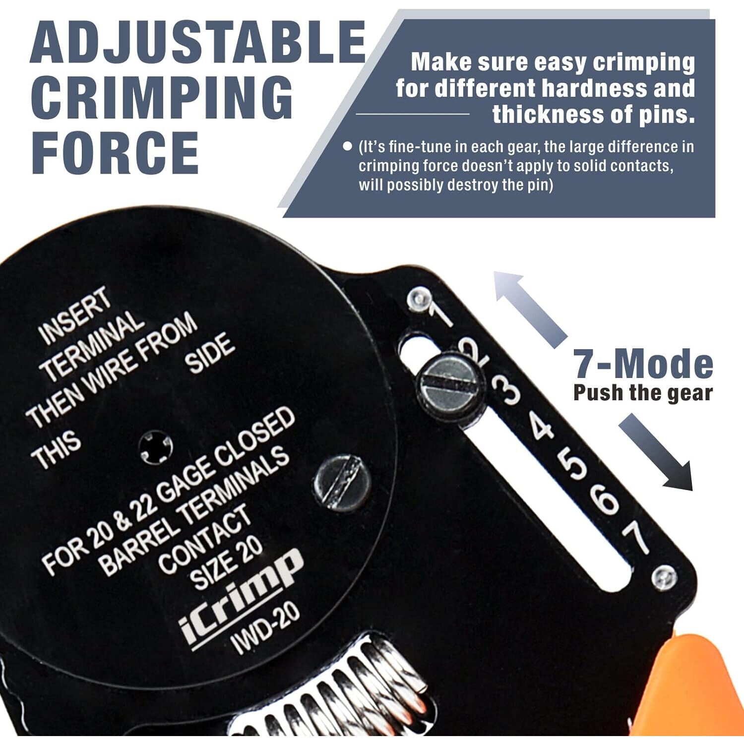 Automotive Repair & Speciality Tools: DT20 Crimper 4 Way Indent,8 Impression iCrimp Closed Barrel Type Deutsch Crimper