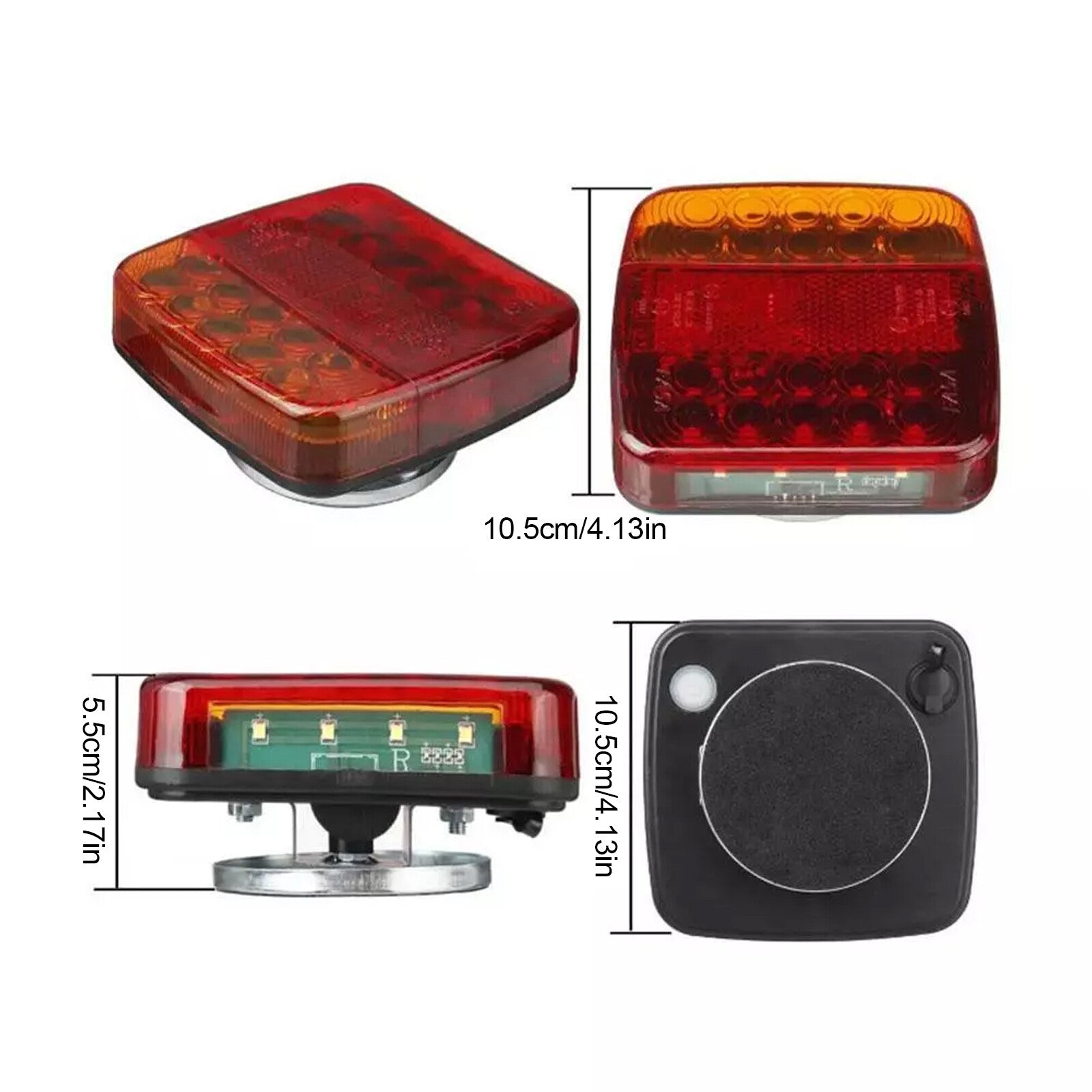 Automotive Parts: 2X 7Pin LED Magnetic Wireless Trailer-TailLight Kit For Trailer Truck Automotive