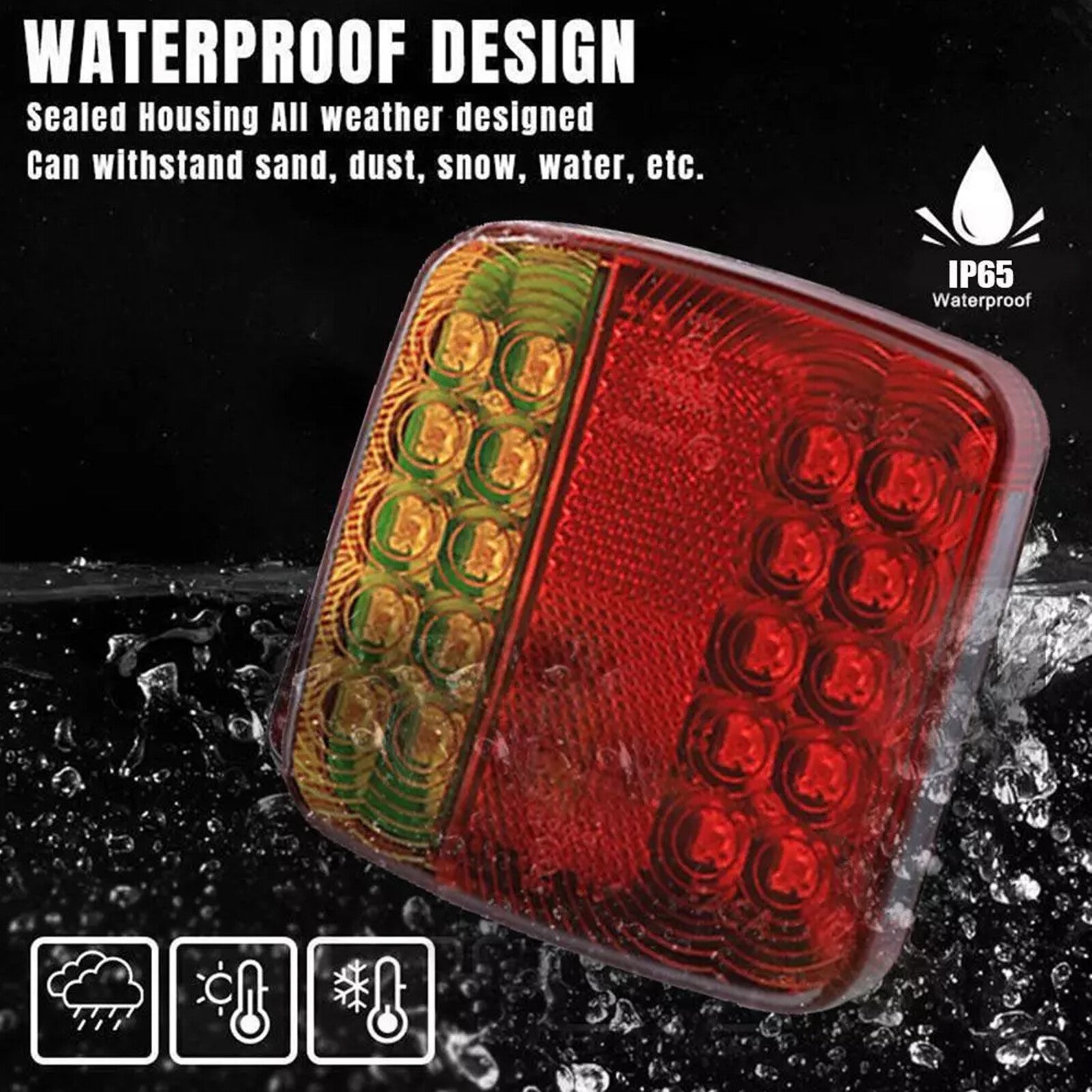 Automotive Parts: 2X 7Pin LED Magnetic Wireless Trailer-TailLight Kit For Trailer Truck Automotive