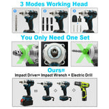 Tool Clamps & Vices: Cordless Electric Impact Wrench Brushless Rattle Gun 1/2" Driver +Large Battery