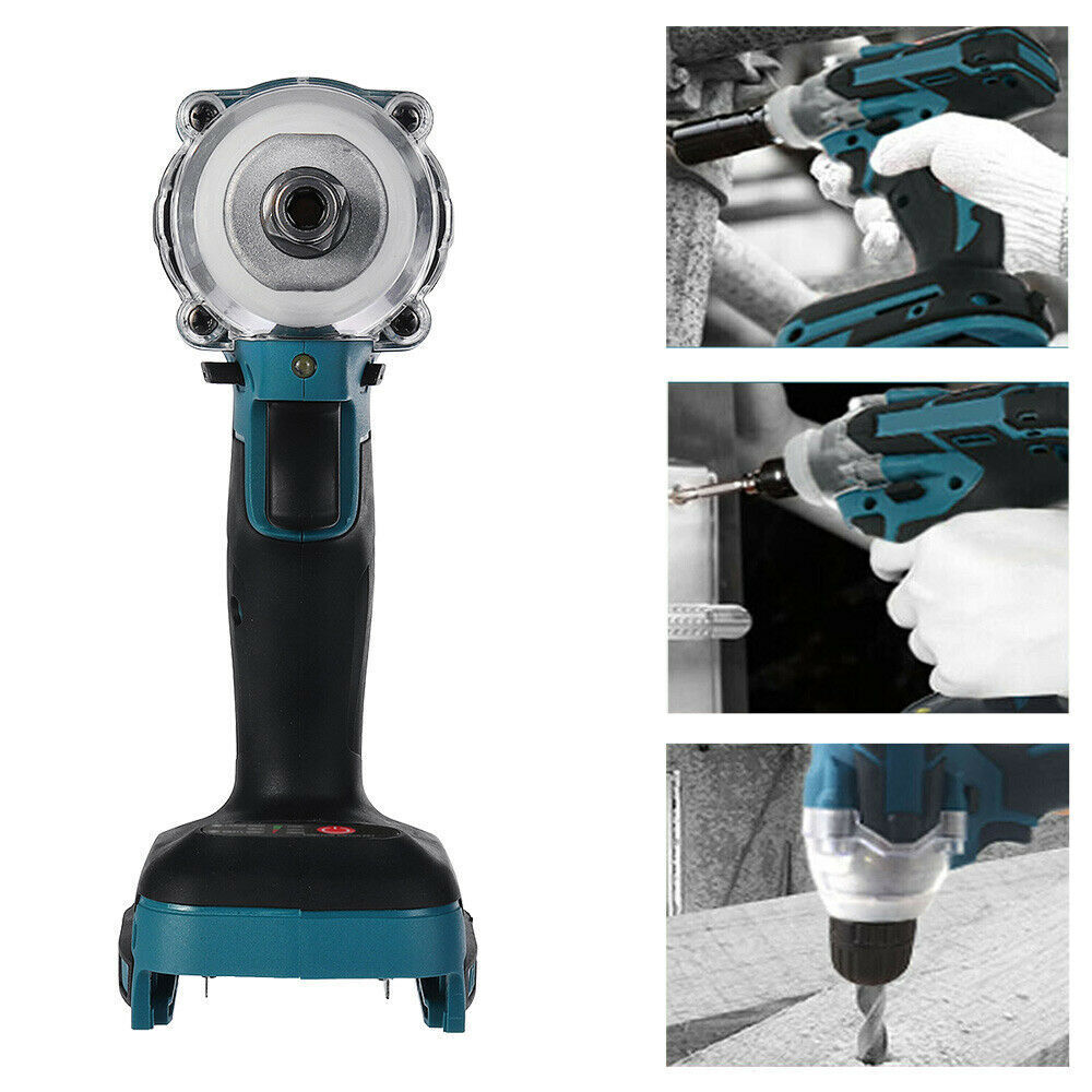 Tool Clamps & Vices: Cordless Electric Impact Wrench Brushless Rattle Gun 1/2" Driver +Large Battery