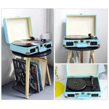 Audio Players & Recorders: Blue Retro Briefcase Vinyl Record Player Suitcase 3 Speed Turntable Stereo Christmas