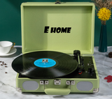 Audio Players & Recorders: Record Player Vinyl Turntable Bluetooth Speakers Retro Briefcase USB (Turquoise)