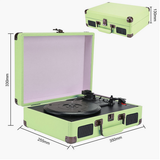 Audio Players & Recorders: Record Player Vinyl Turntable Bluetooth Speakers Retro Briefcase USB (Turquoise)