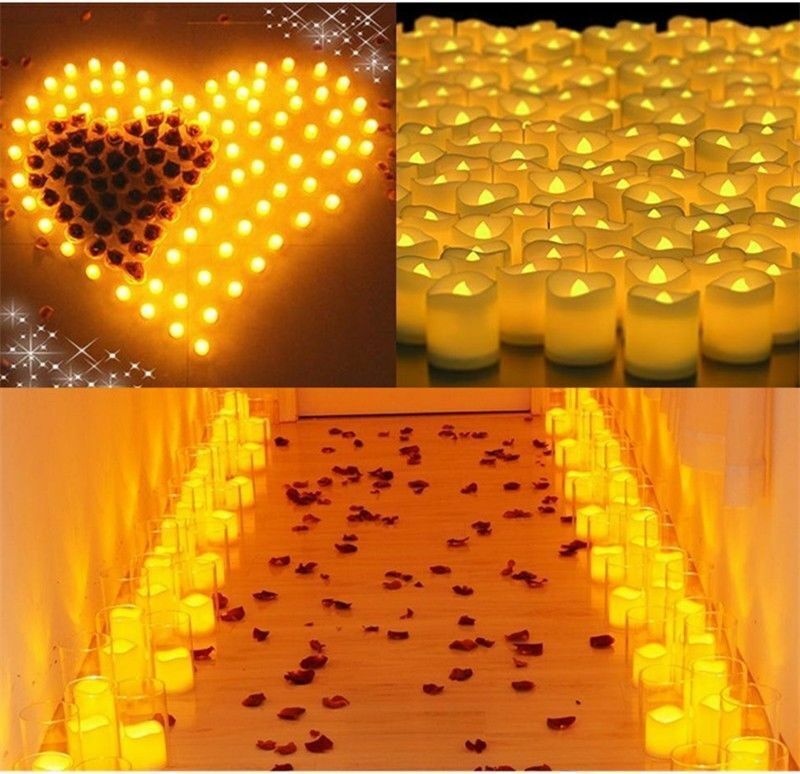 Candles & Diffusers: 48PCS Flameless LED Tea Light Tealight Candle Wedding Decoration