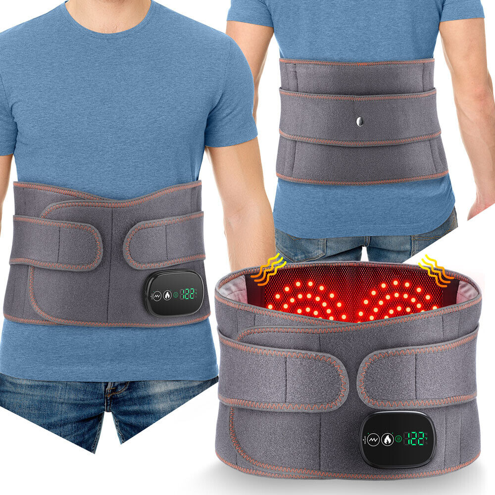 Massagers: Electric Dual Infrared Light Heat Back Massager Waist Brace Lumbar Support Belt