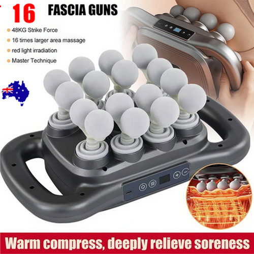 16 Heads Fascia Massage Gun Muscle Relax for Legs,Back,Waist,Hips Massage AU