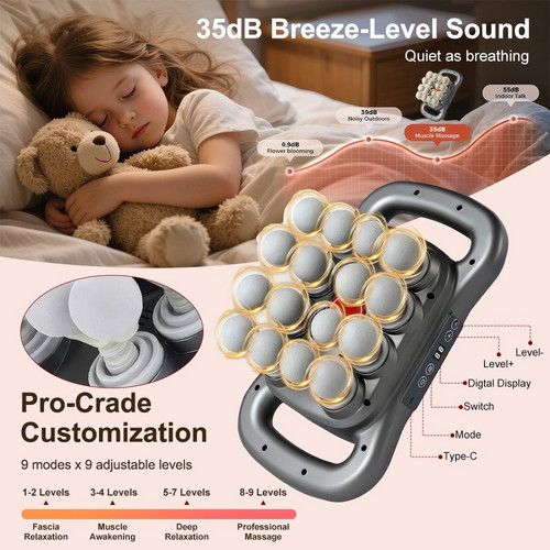 16 Heads Fascia Massage Gun Muscle Relax for Legs,Back,Waist,Hips Massage AU