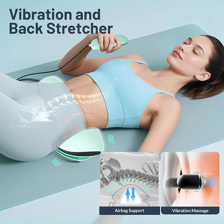AirBag Heated Lumbar Traction Lower Back Massager & Stretcher EMS Therapy Remote