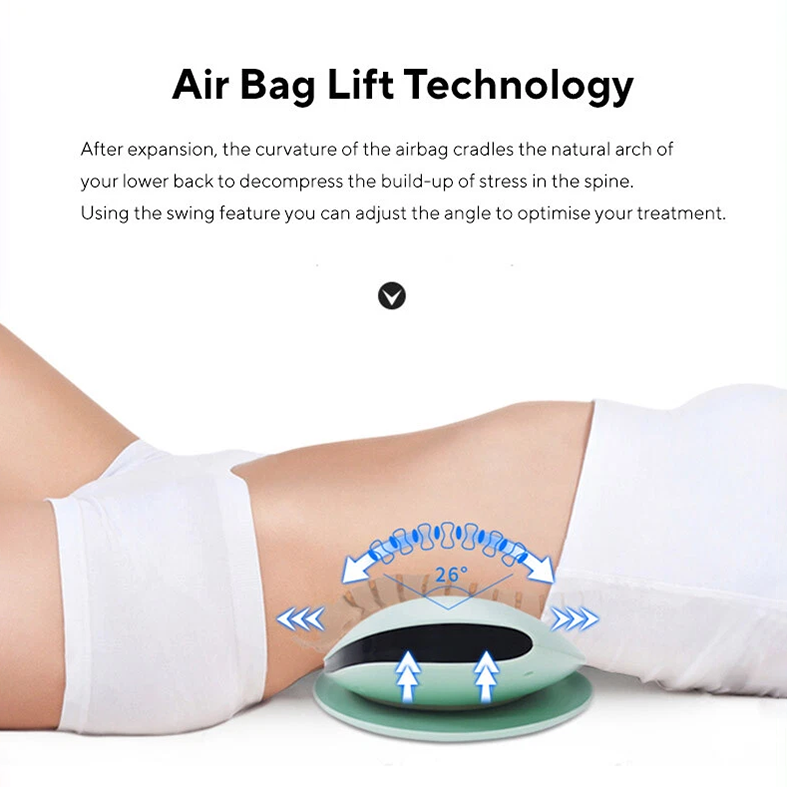 AirBag Heated Lumbar Traction Lower Back Massager & Stretcher EMS Therapy Remote