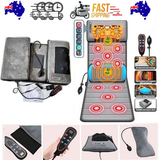 10 Vibrating Motors Massage Mat Full Body Heated Mattress Pillow Pain Relief AU