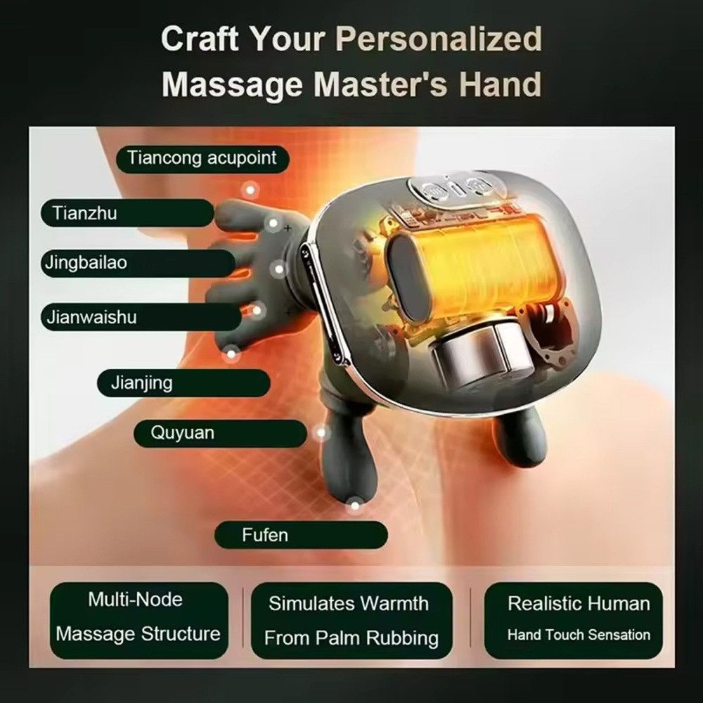 Neck Shoulder Massager, Electric Heated Kneading Back Massager Pain Relief