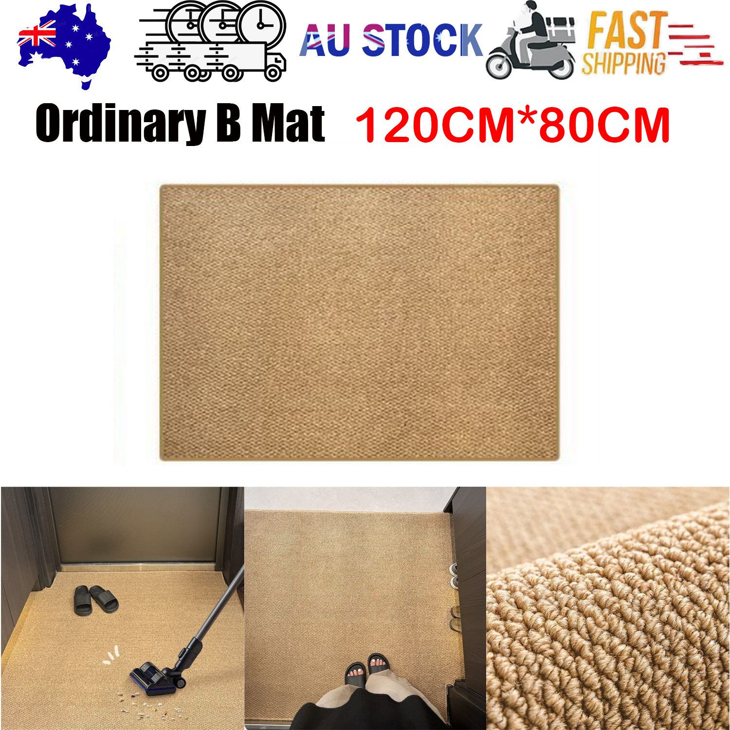 Door Mats: Ordinary Entrance Door Carpet 120x80cm Sole Cleaning Mats Sand and Dust Removal Washable