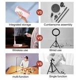 Table Lamps: LED Portable Phone Holder Stand Wireless Remote Dimmable Selfie Fill Light Lamp Pink