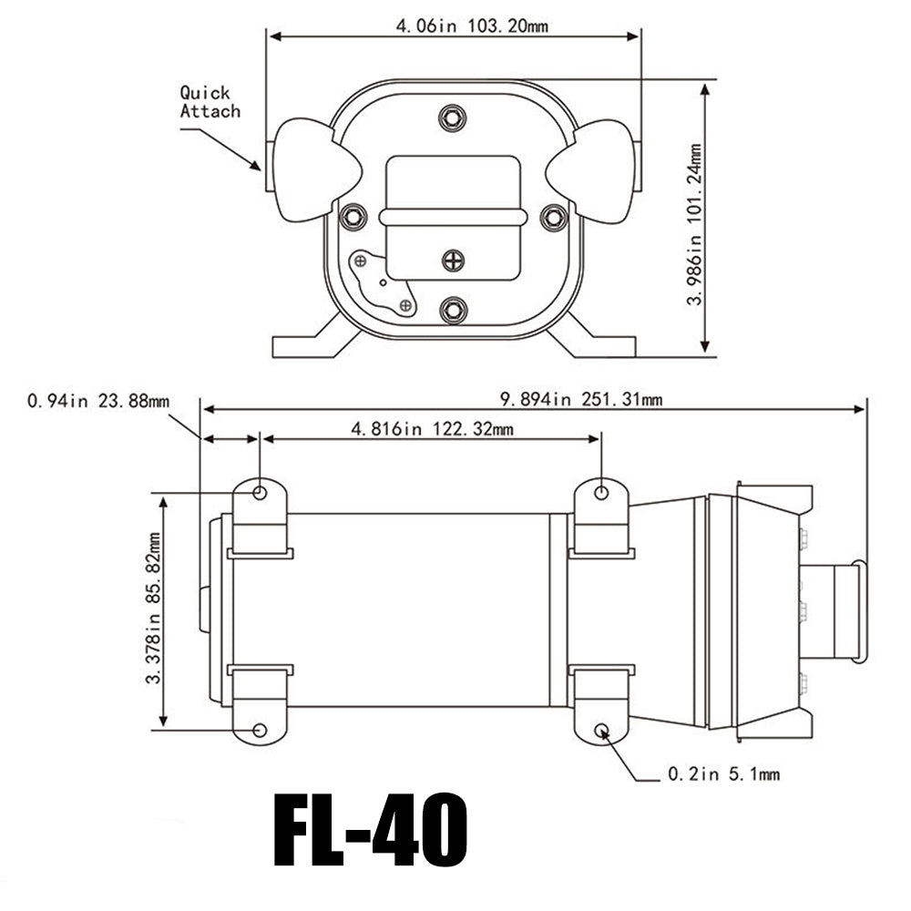 Fountain & Ponds Accessories: 12V Water Pump FL-40 High Pressure 17/10LPM For Caravan Boat Camp Washdown