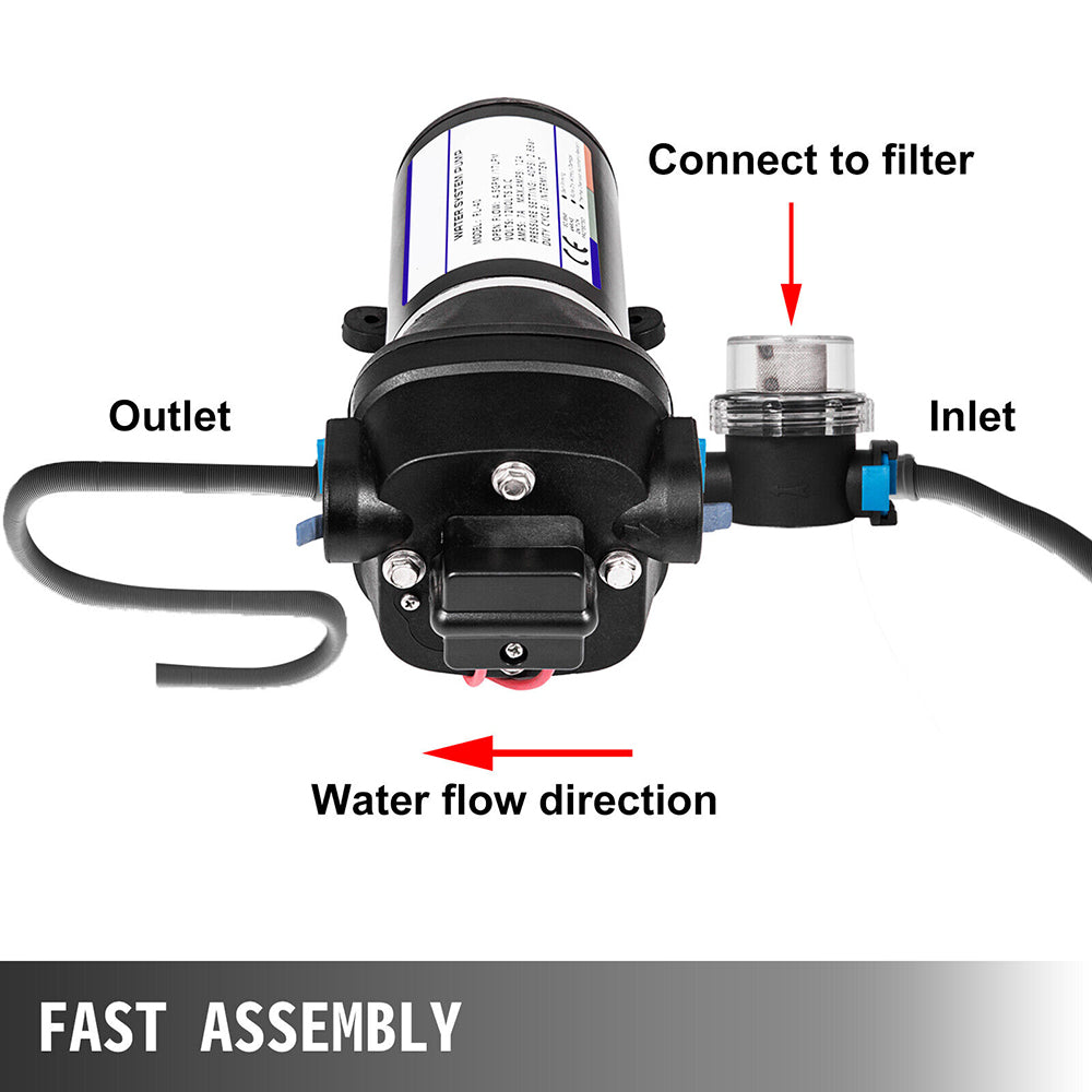 Fountain & Ponds Accessories: 12V Water Pump FL-40 High Pressure 17/10LPM For Caravan Boat Camp Washdown
