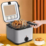 Skillets & Frying Pans: Electric Deep Fryer 2.5L French Frie Machine Oil Hot Pot Fried Chicken Grill
