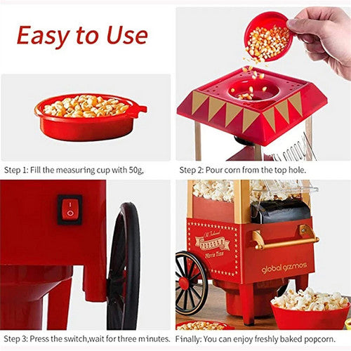 Skillets & Frying Pans: Electric Home Popcorn Machine Classic Car Corn Popper Maker For Kid Gift