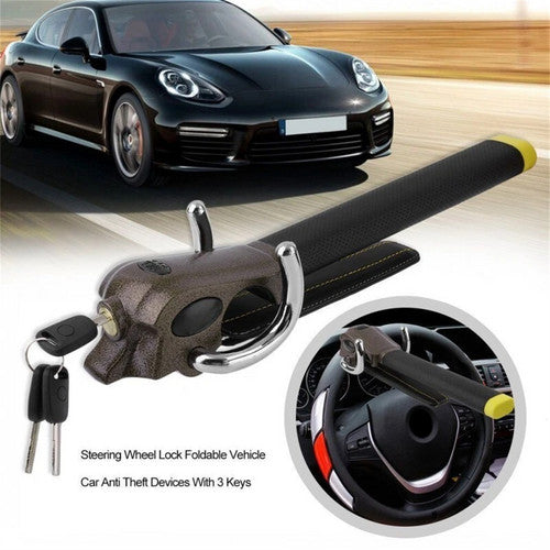 Automotive Parts: Car Steering Wheel Anti-theft Lock Foldable Anti-theft Security Car T-Lock