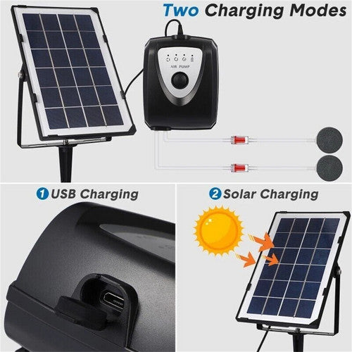 Aquarium Filters & Pumps: Solar Pond Pump Air Pump Solar Powered Pool Fish Tank Oxygenator Oxygen Aerator