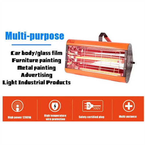 Painting Tools: 1200W Shortwave Infrared Paint curing Lamp Spray Painting Solary Baking Dryer