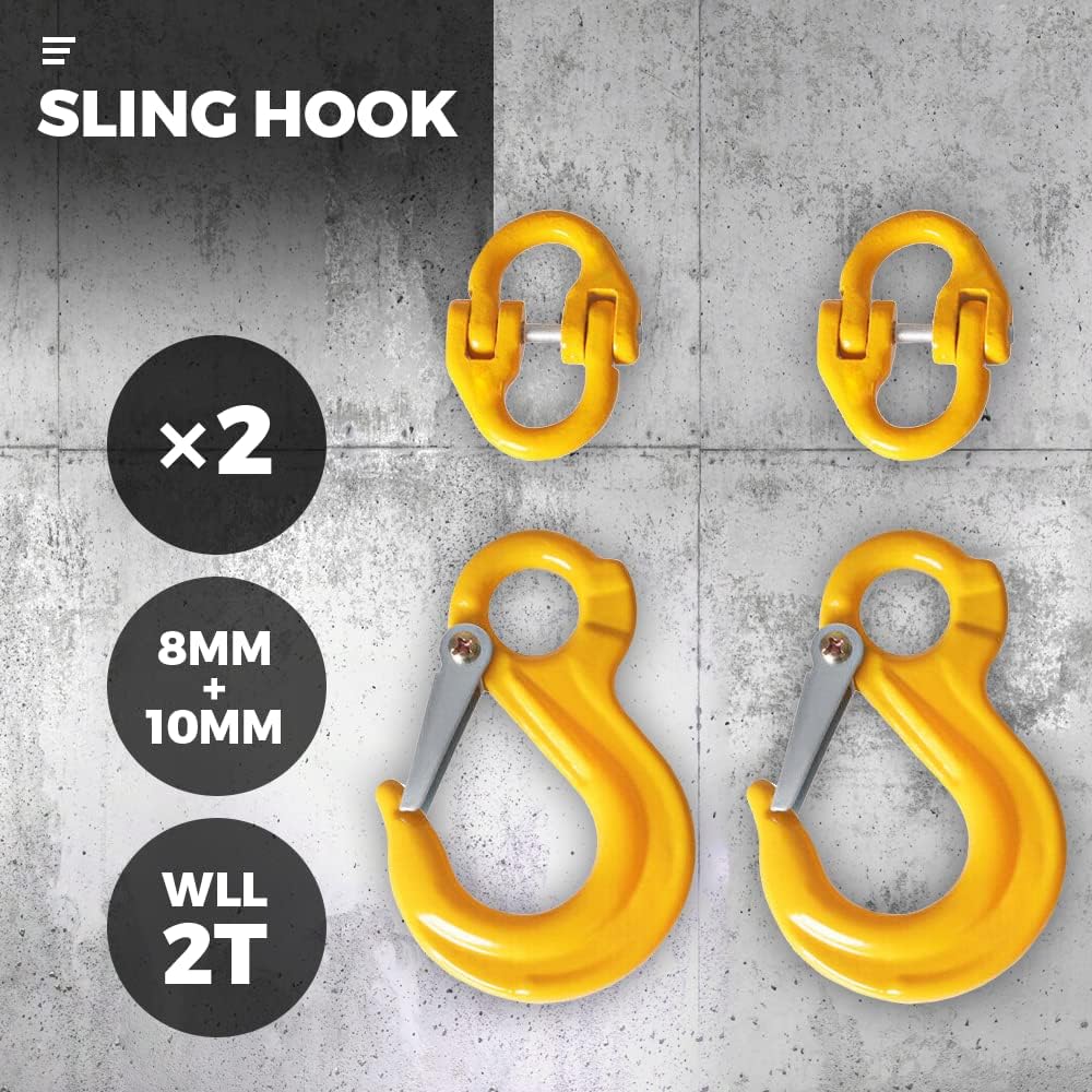 Caravan Accessories: 8/10mm Hammerlock +Eye Sling Hook Safety Chain Caravan Trailer connecting Extend
