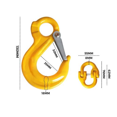 Caravan Accessories: 8/10mm Hammerlock +Eye Sling Hook Safety Chain Caravan Trailer connecting Extend