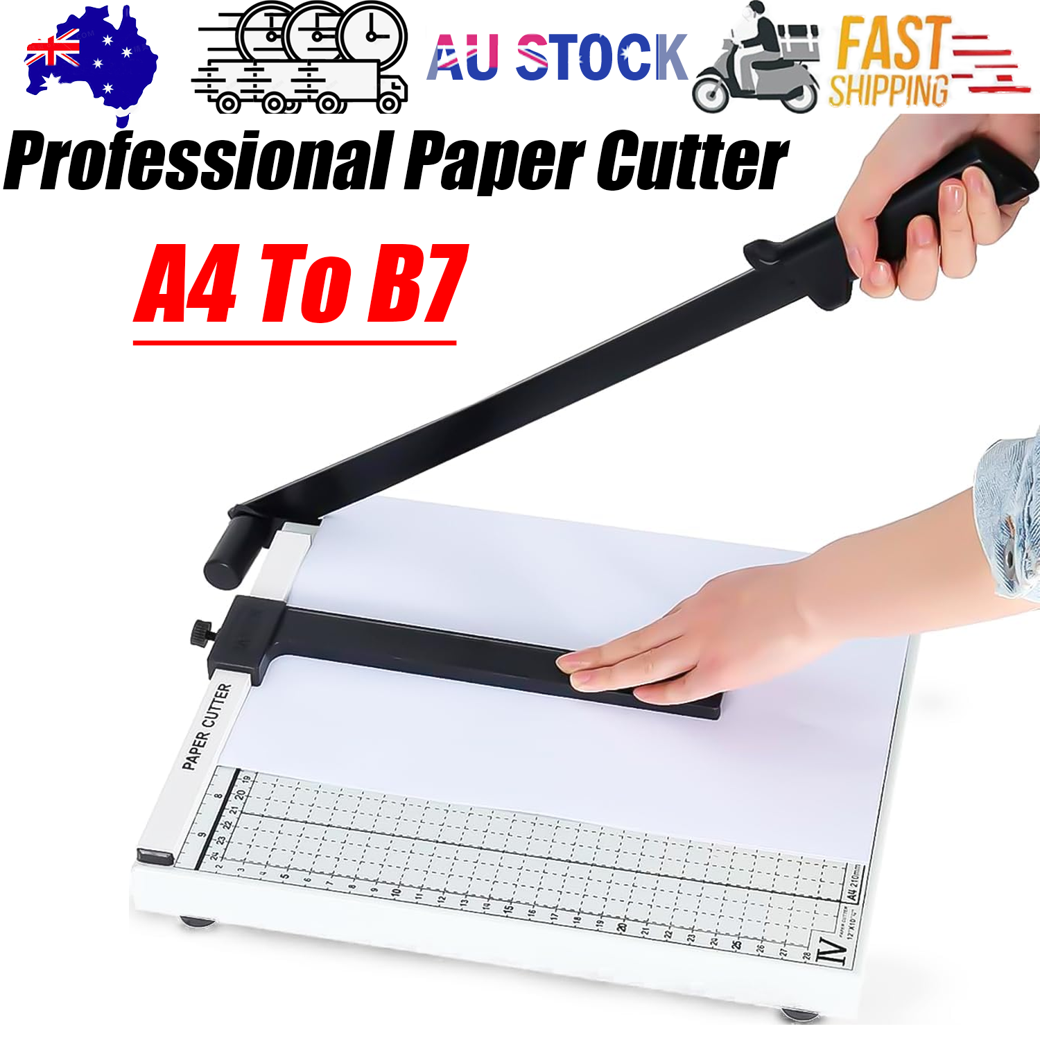 Office Supplies: Professional Heavy Duty A4 To B7 Paper Cutter Guillotine Trimmer Home Office