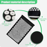 Yoga & Pilates: Black Massage Acupressure Mat Yoga Sit Lying Mats Pain Stress Soreness Relax AU NEW