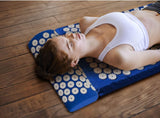 Yoga & Pilates: Blue Massage Acupressure Mat Yoga Sit Lying Mats Pain Stress Soreness Relax AU NEW
